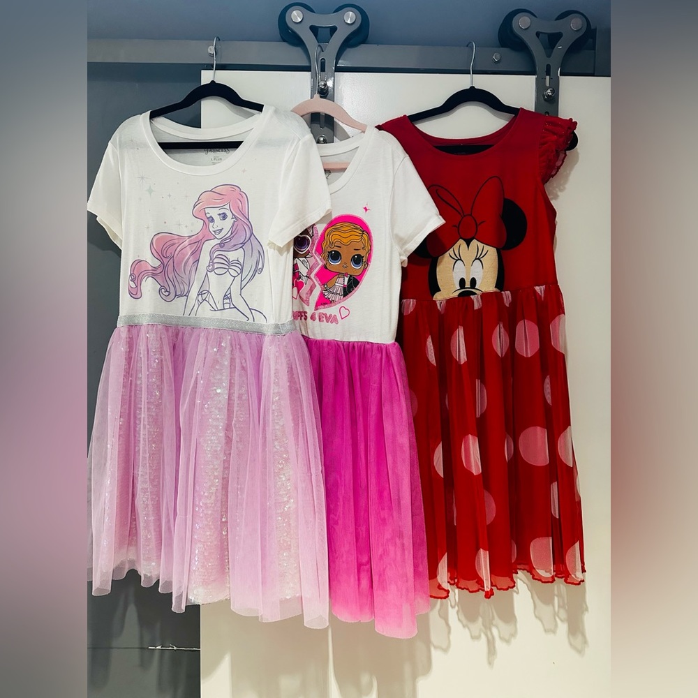 Girl Minnie Mouse dress, character dress bundle